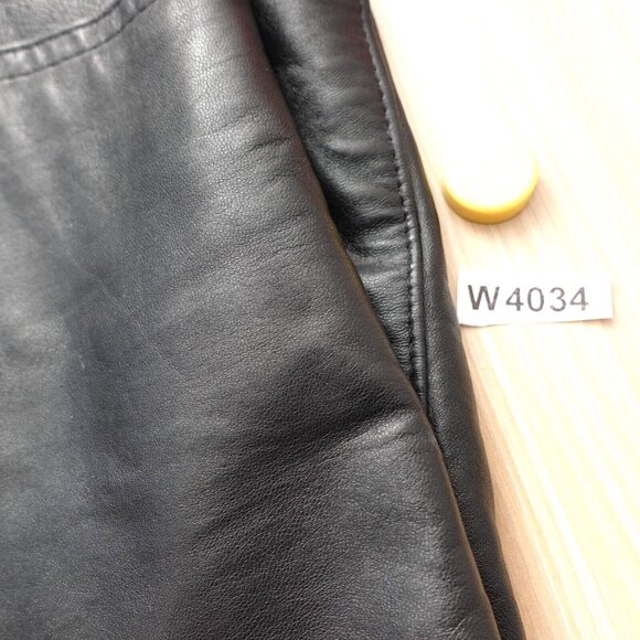 Black‎ Leather Skirt XS Pencil Midi Zip Back Genuine Edgy Punk Rock Corpcore - Picture 10 of 11